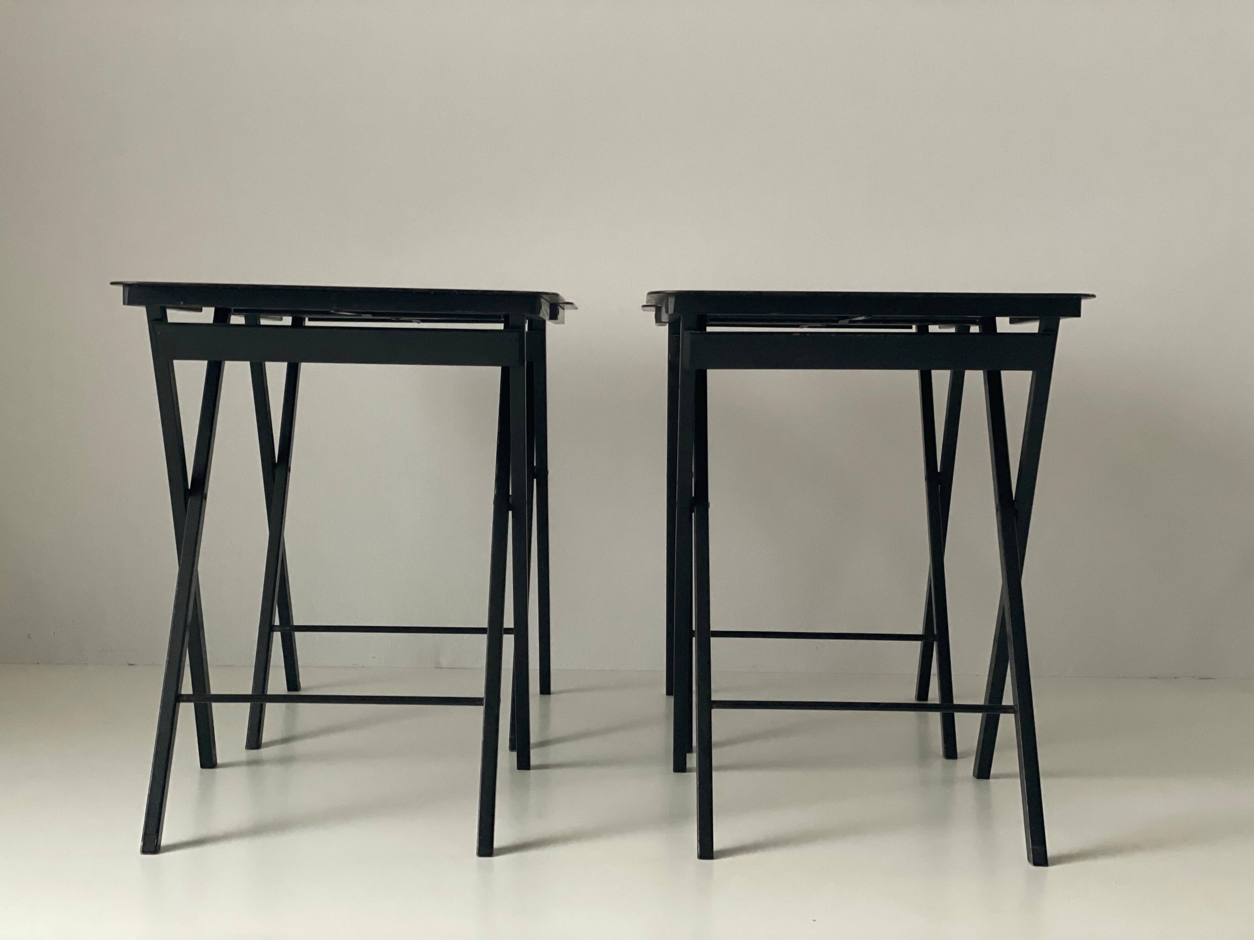 Set of 4 service tables by Artex-Green Corp, 1960s, USA