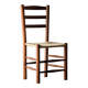 4 vintage brutalist chairs, wood & rope, Sentou / Perriand, 1960