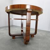 Table basse en placage de noyer Art Déco, Tchécoslovaquie, années 1930