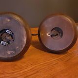 Pair of brutalist 40s lamps
