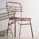 Antique red and white patio chairs (circa 1920). Set of 4 pieces