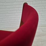 1970s, set of 4 reupholstered Danish chairs, Farsø Møbelfabrik, teak wood, furniture velour.