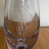 Kosta Boda Vintage Blown Glass Vase - Dancer & Purple Spiral
