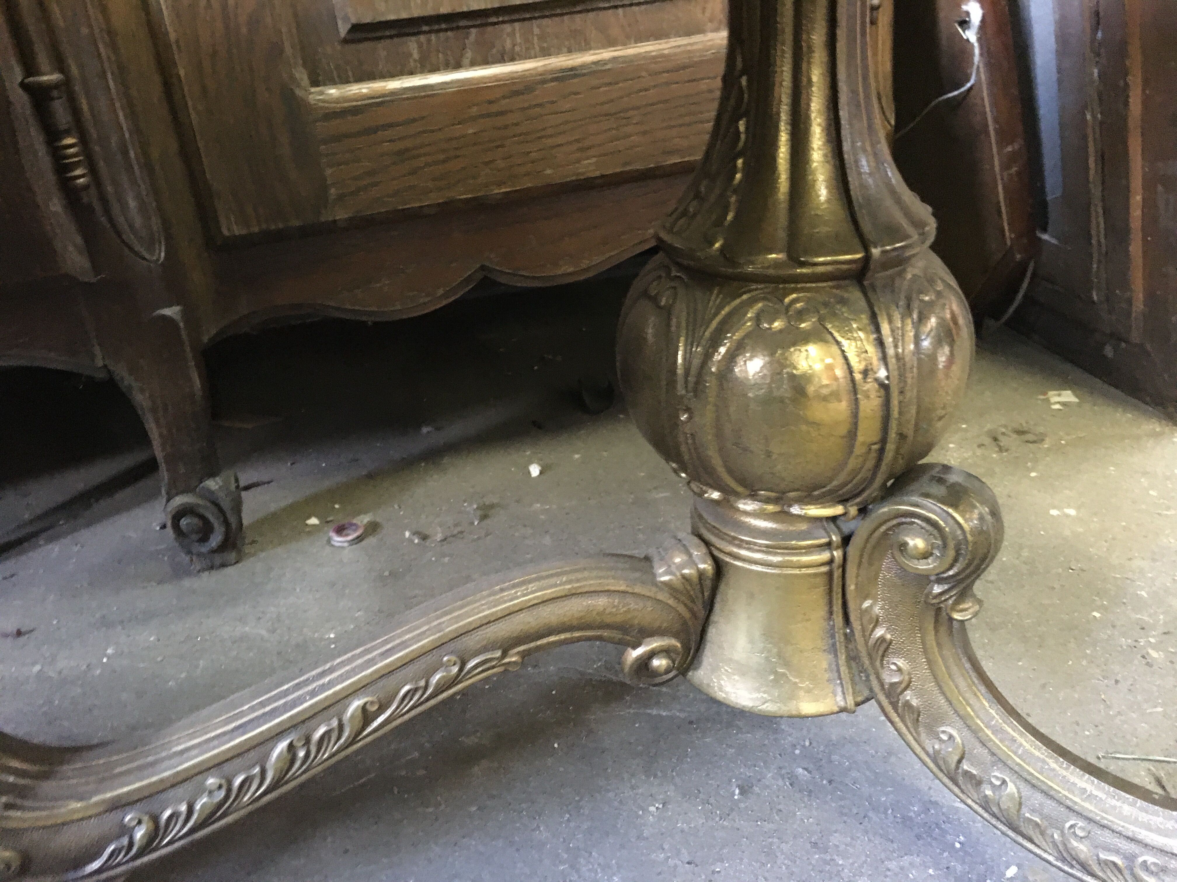 Metal and marble/onyx 1960s coffee table