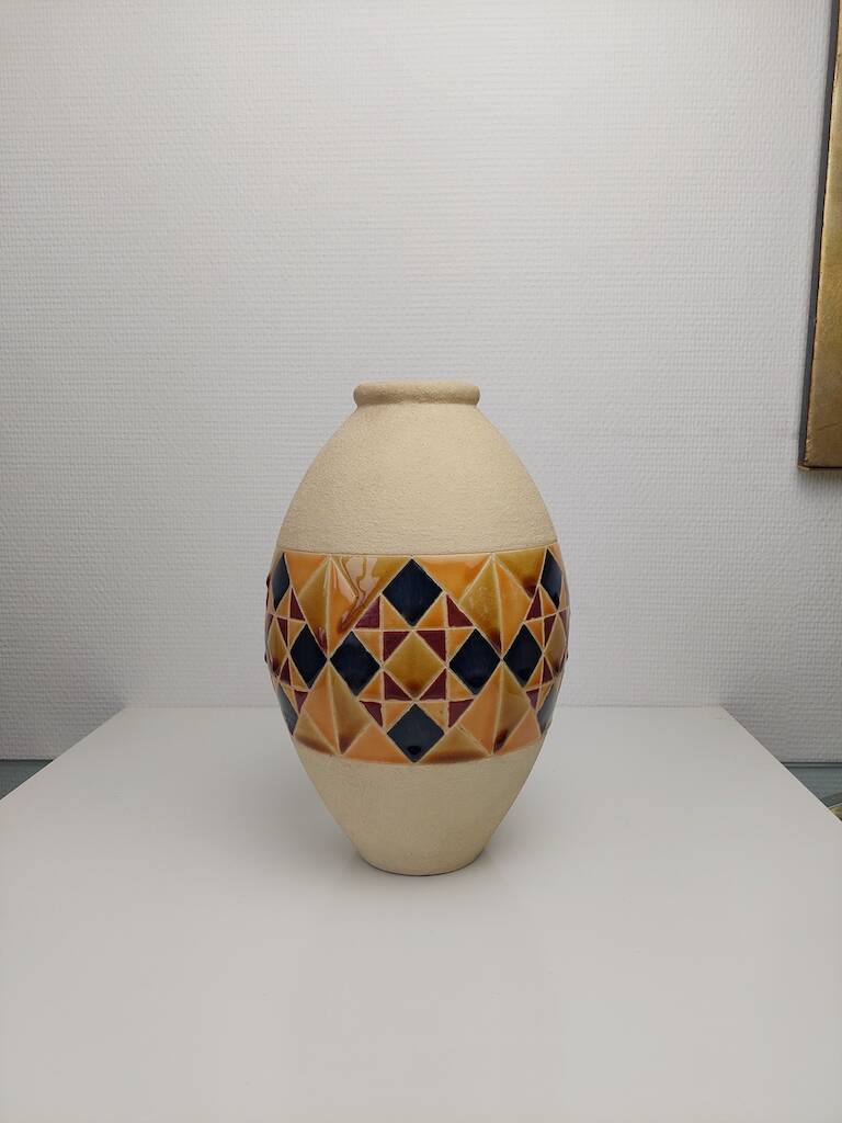 Vase céramique émaillée Art Deco.