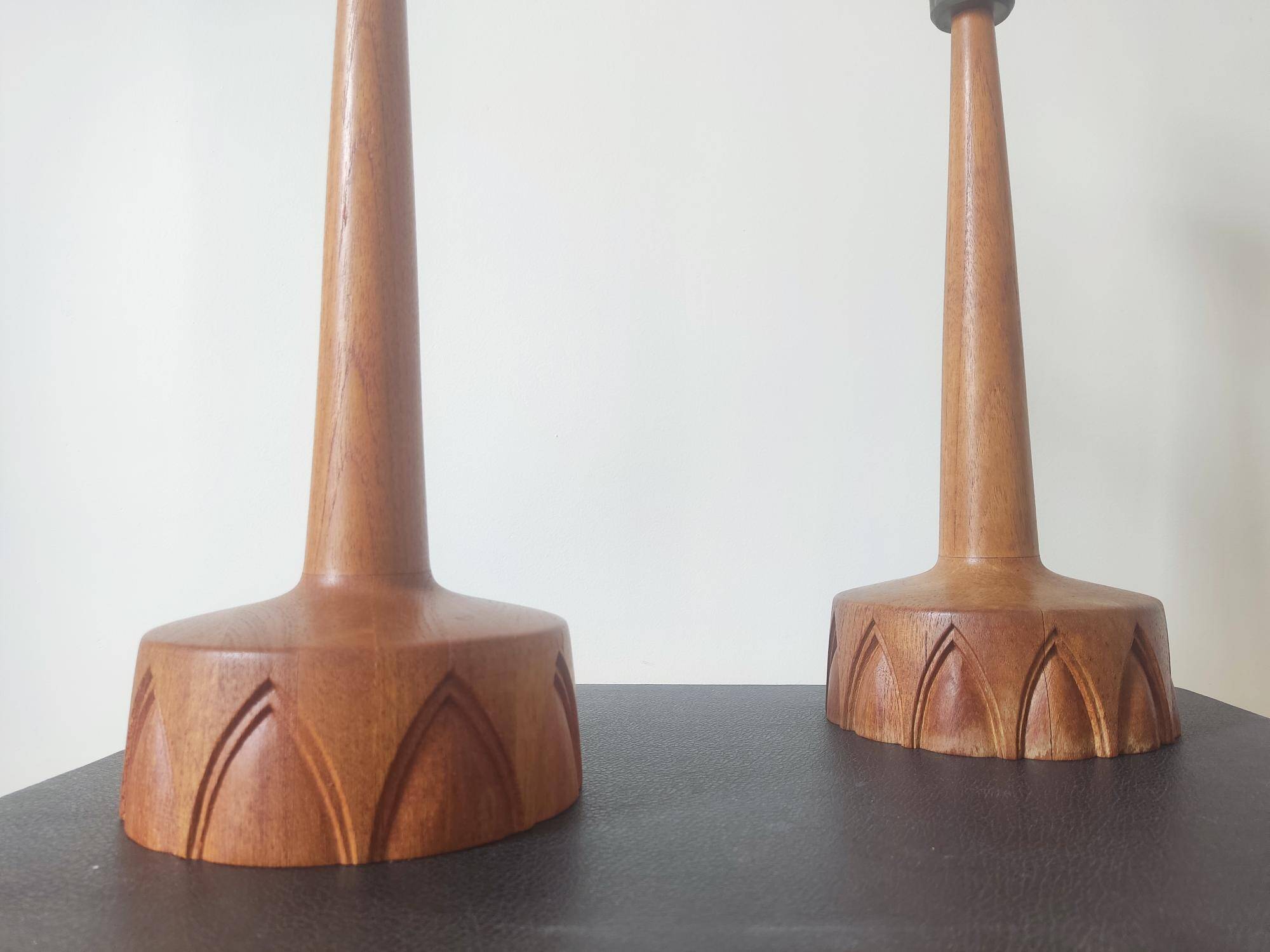 Pair of Teak lamps from Tranås Stilarmatur, Sweden, 1960s
