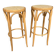 Set of 2 vintage rattan bar stools