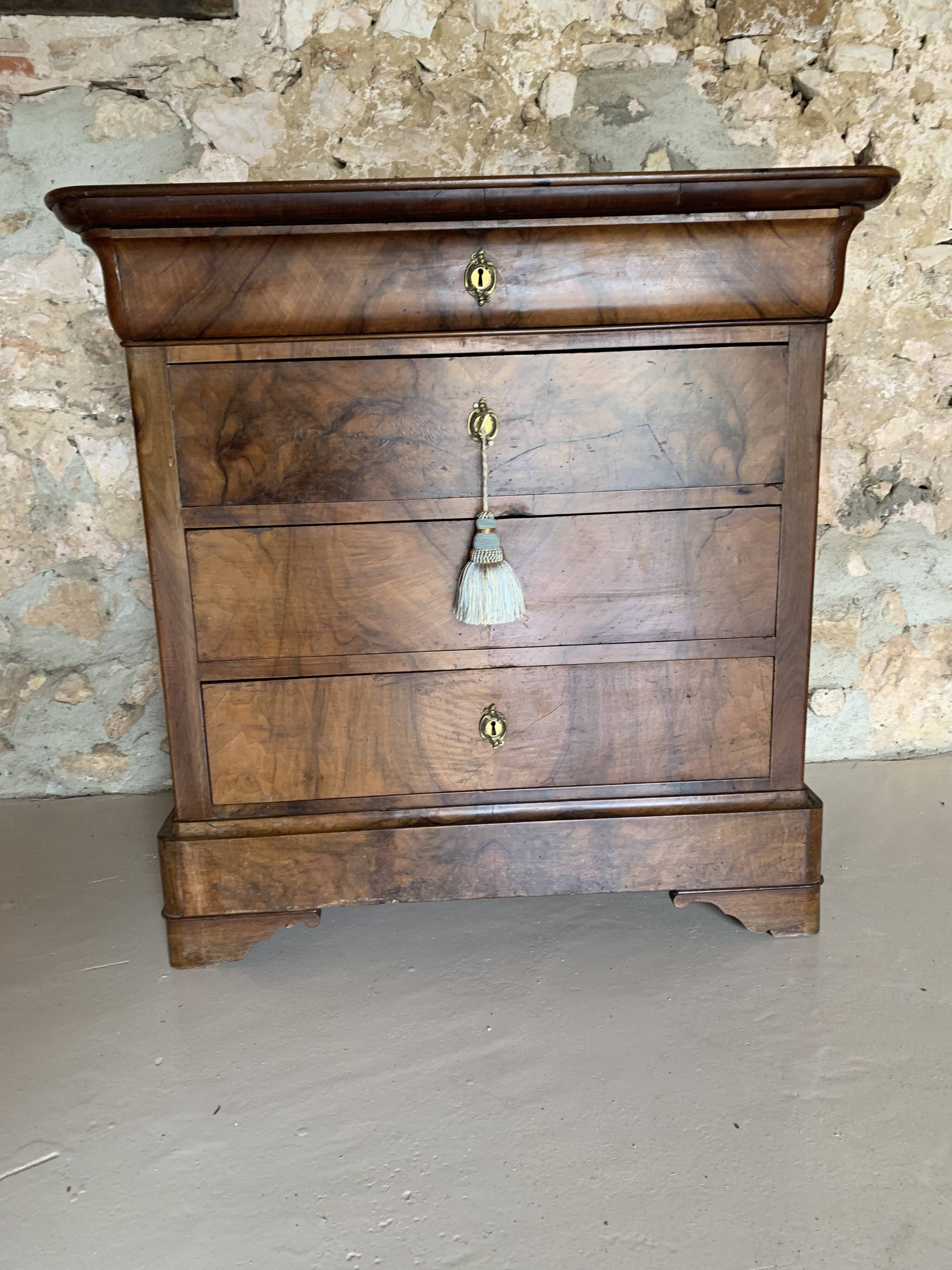Louis Philip burr walnut chest of drawers