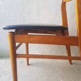 Scandinavian wood and leatherette chair