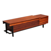 Banc vintage en bois avec rangement Italiens 1960