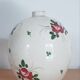 Pied de lampe en faience motif fleuri