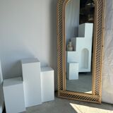 Rattan foot mirror with braces H:2m