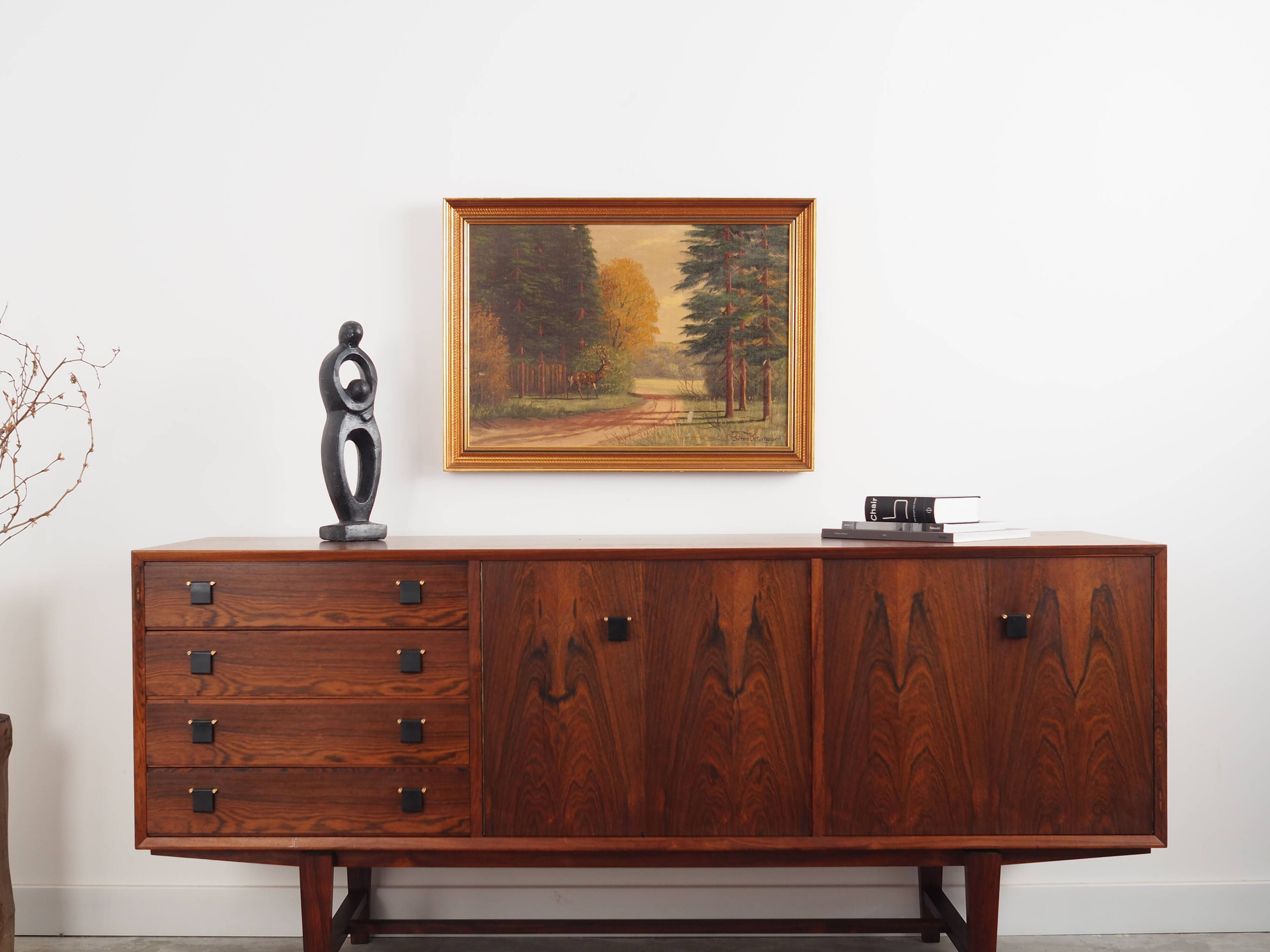 Painting „The Deer by the Road”, Scandinavian design, 1970s