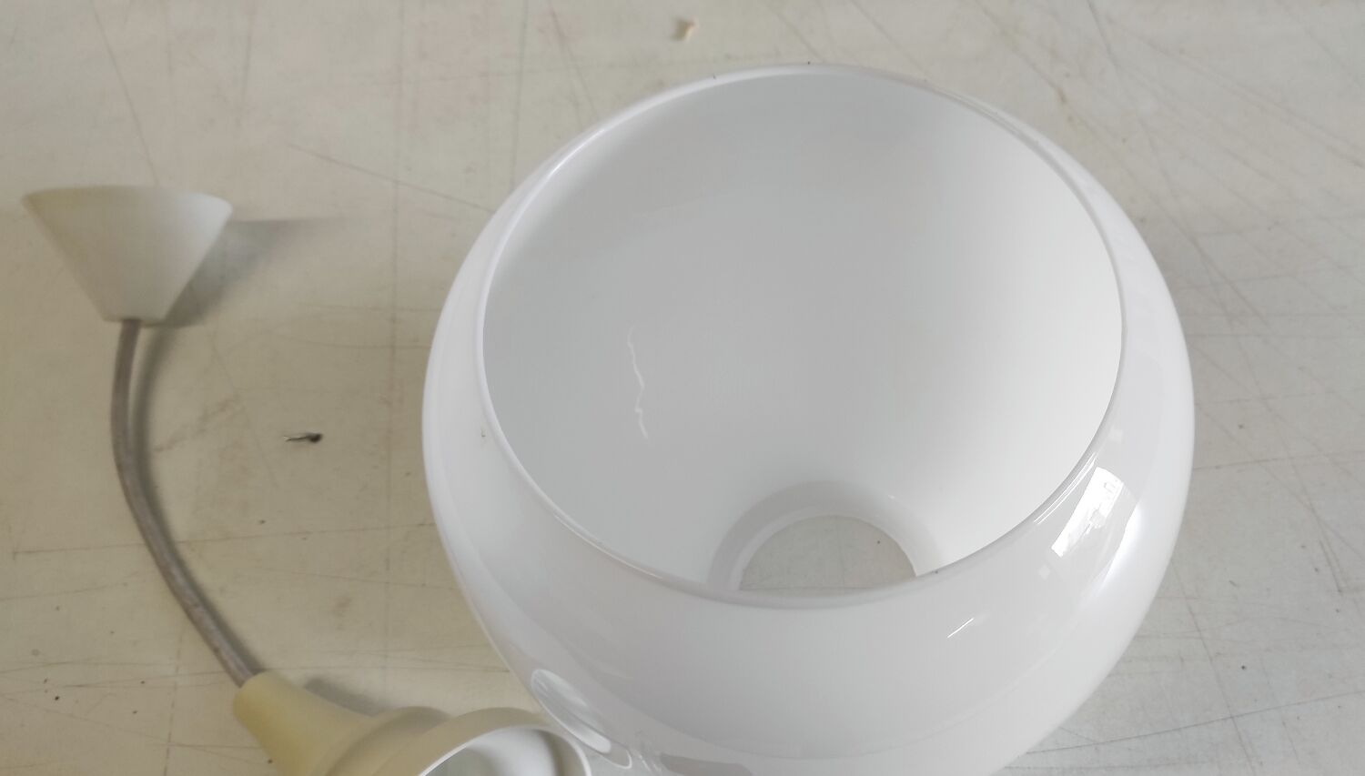 Scandinavian globe opaline suspension style - 1960s/70s