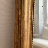 Old mirror louis Philippe Dore gold leaf pediment gilded fireplace