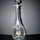 Carafe ancienne en cristal taillé et gravure dorée monogramme RG H33.5cm