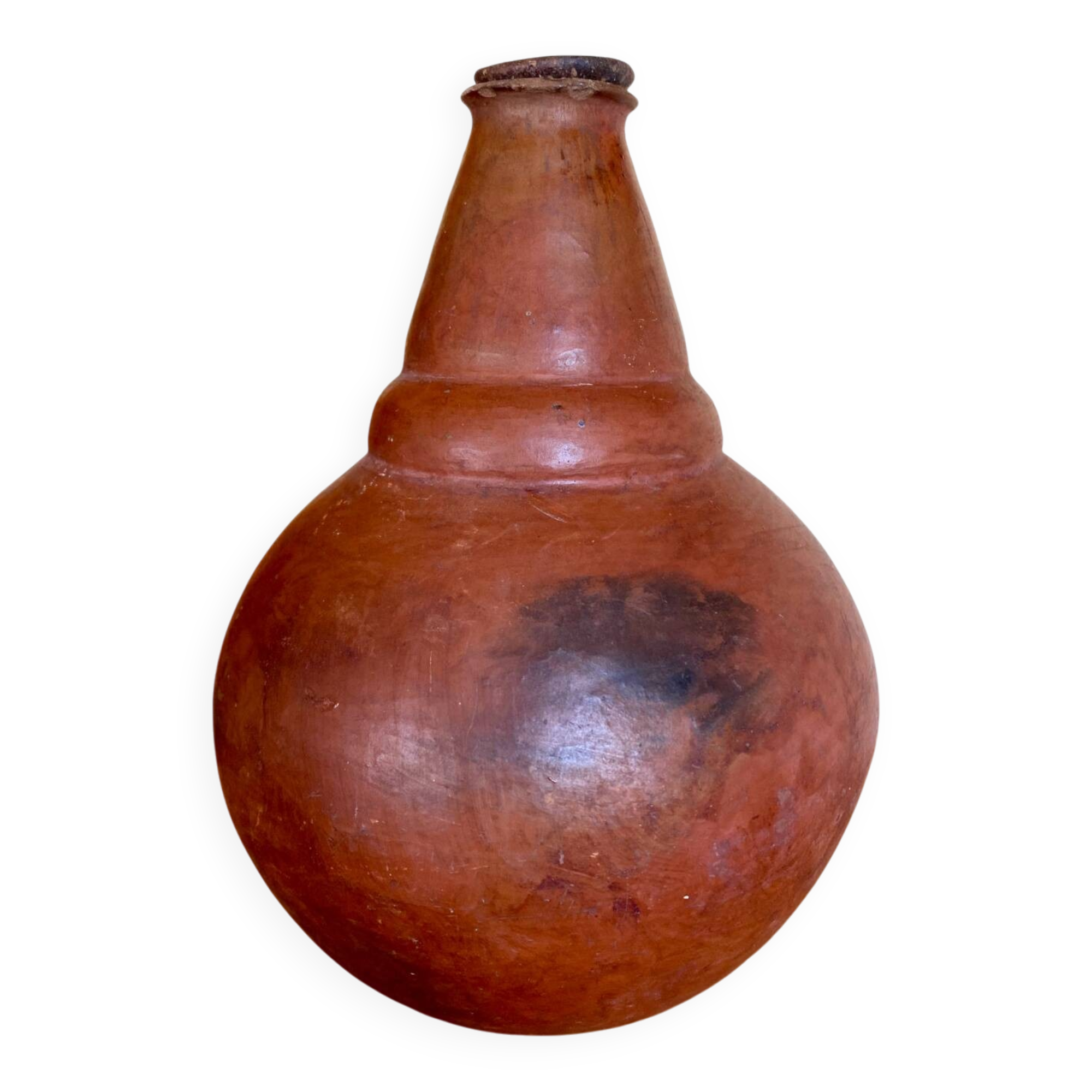 Handmade terracotta sake bottle vase