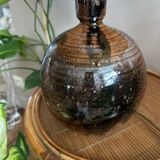 Sandstone ball lamp by Guy Baudat, vintage ceramic