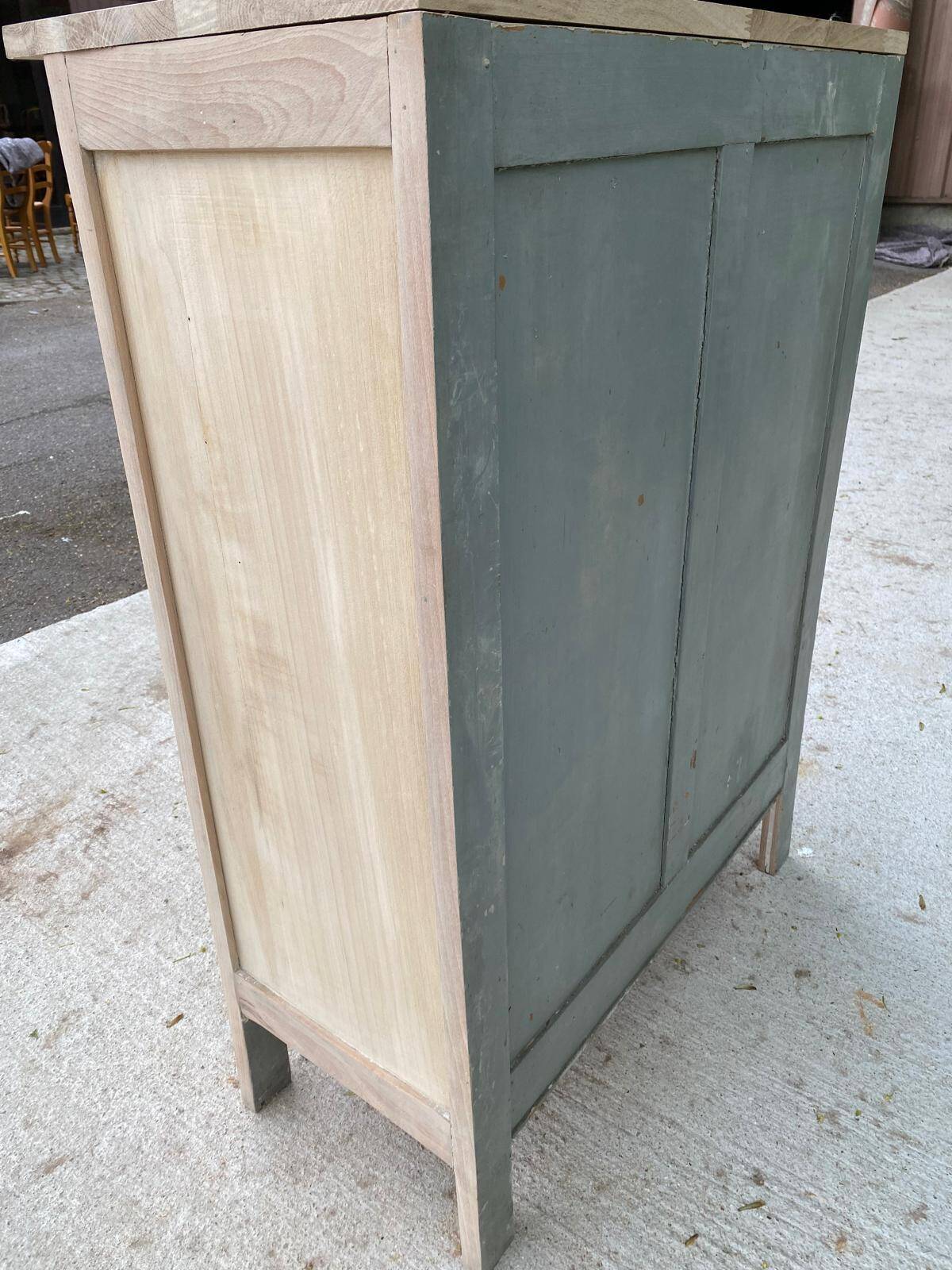 Renovated Parisian sideboard in raw solid wood 72cm
