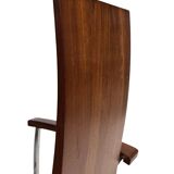 Ensemble vintage de quatre chaises design en hêtre massif chrome