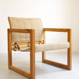 Armchair Safari Linen Ikea Vintage designer Karin Mobring