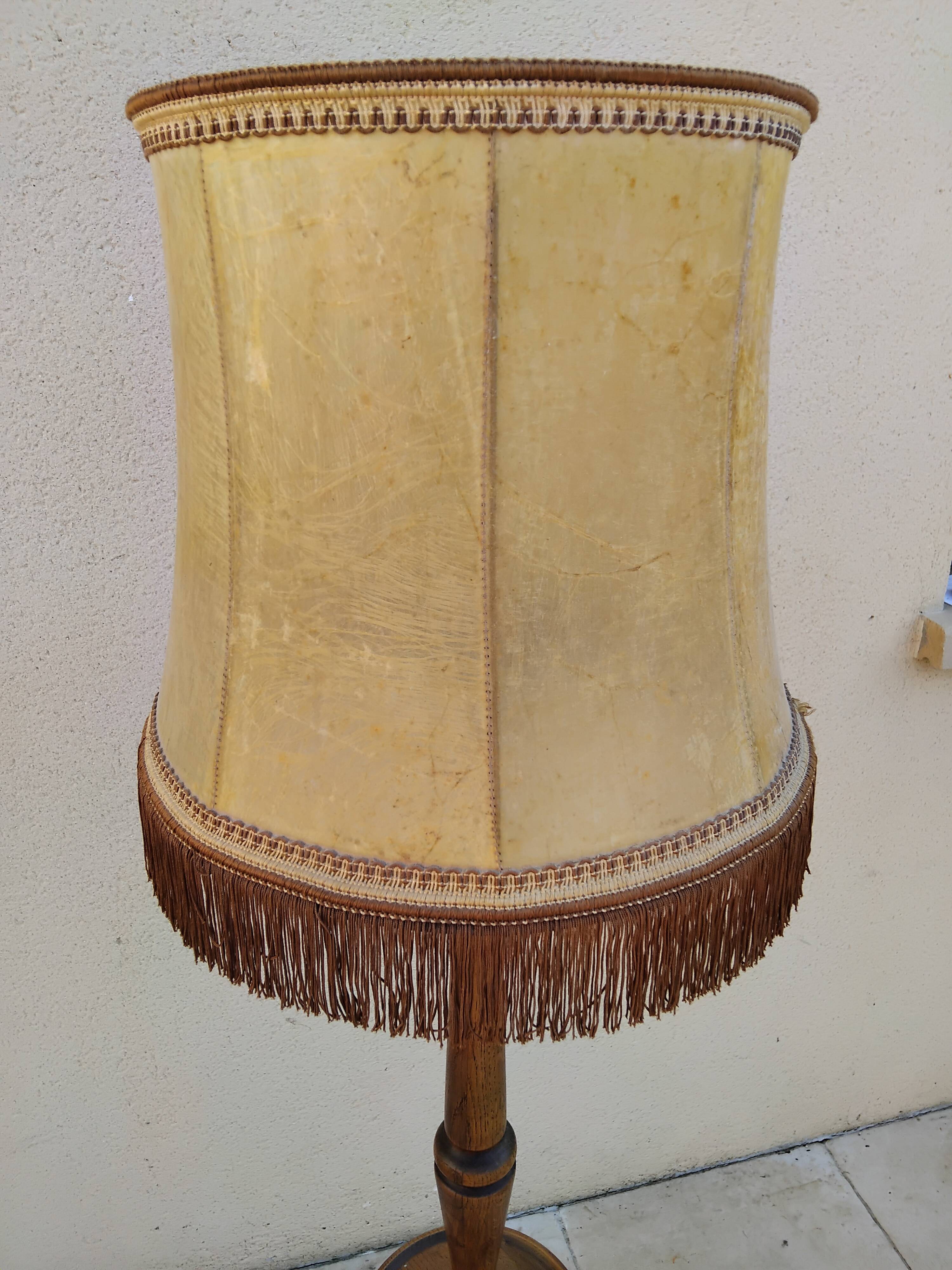 Vintage wooden floor lamp