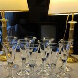 Set of 10 crystal walking glasses, eighteenth period, very beautiful condition.