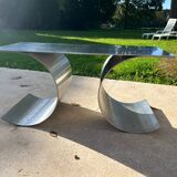 Table basse inox années 70