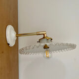 Vintage white opaline lampshade wall light