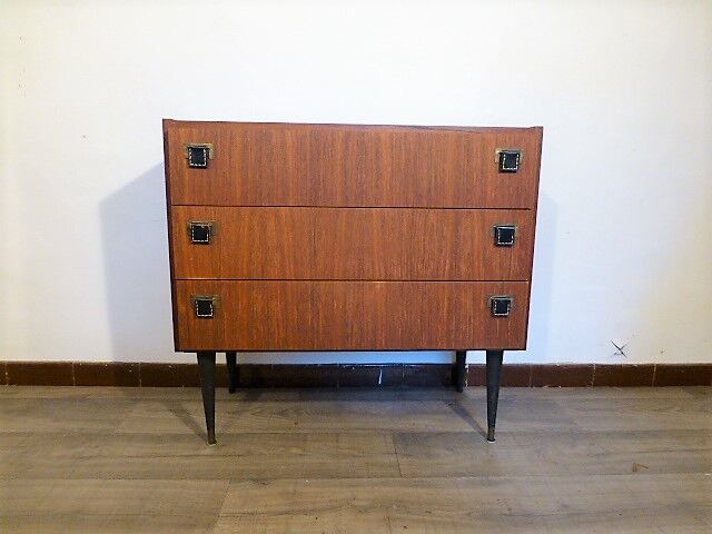 sab dresser in teck laiton and cuir 1960