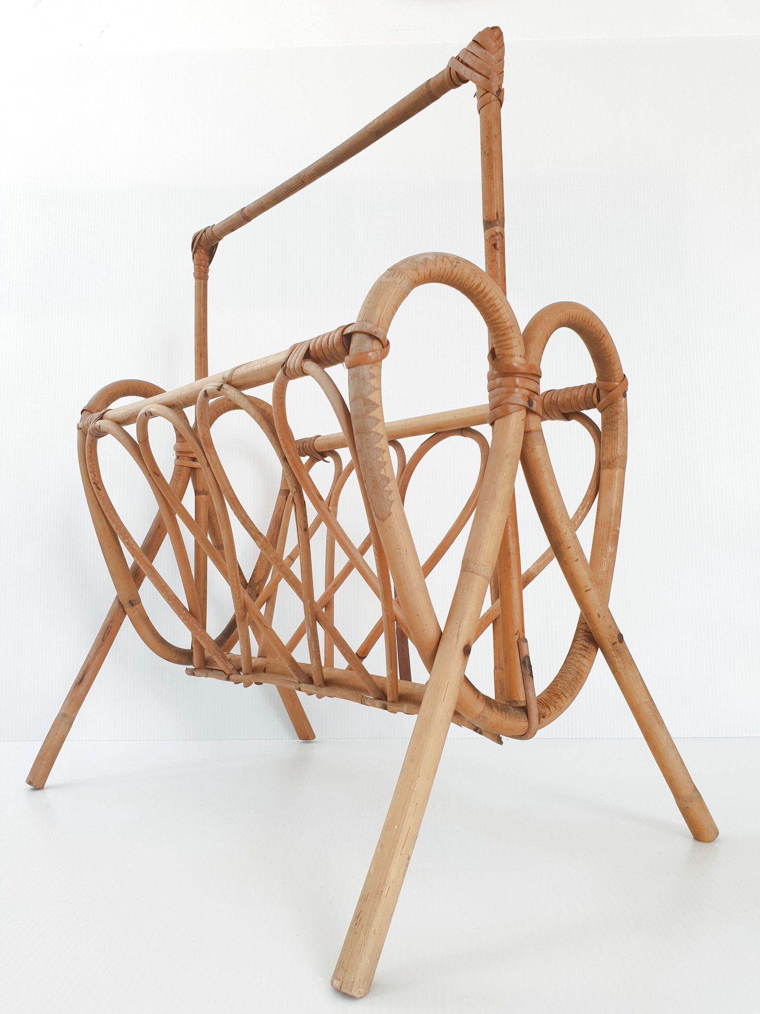 Vintage rattan magazine holders