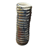 Raku ceramic tubular vase
