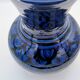 Grand Vase Balustre en Céramique Safi - Décor Géométrique Bleu Noir - Maroc