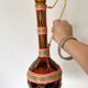 Vintage amber glass bottle scoubidou