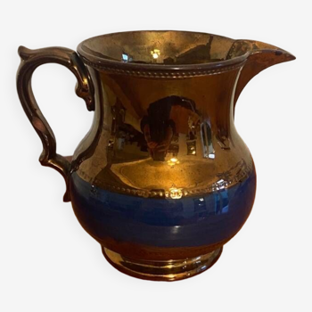 Small Jersey earthenware pitcher with blue decor