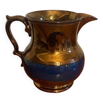 Small Jersey earthenware pitcher with blue decor