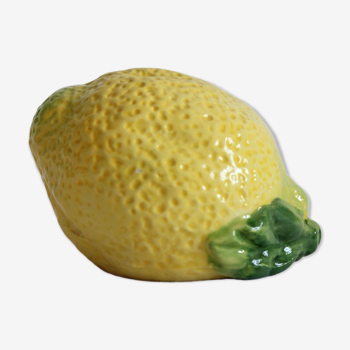 Salière ou poivrière citron en barbotine vintage