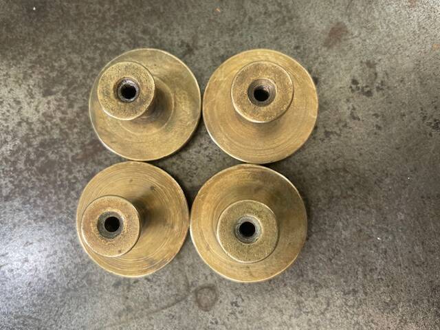 set of 4 antique solid brass handles