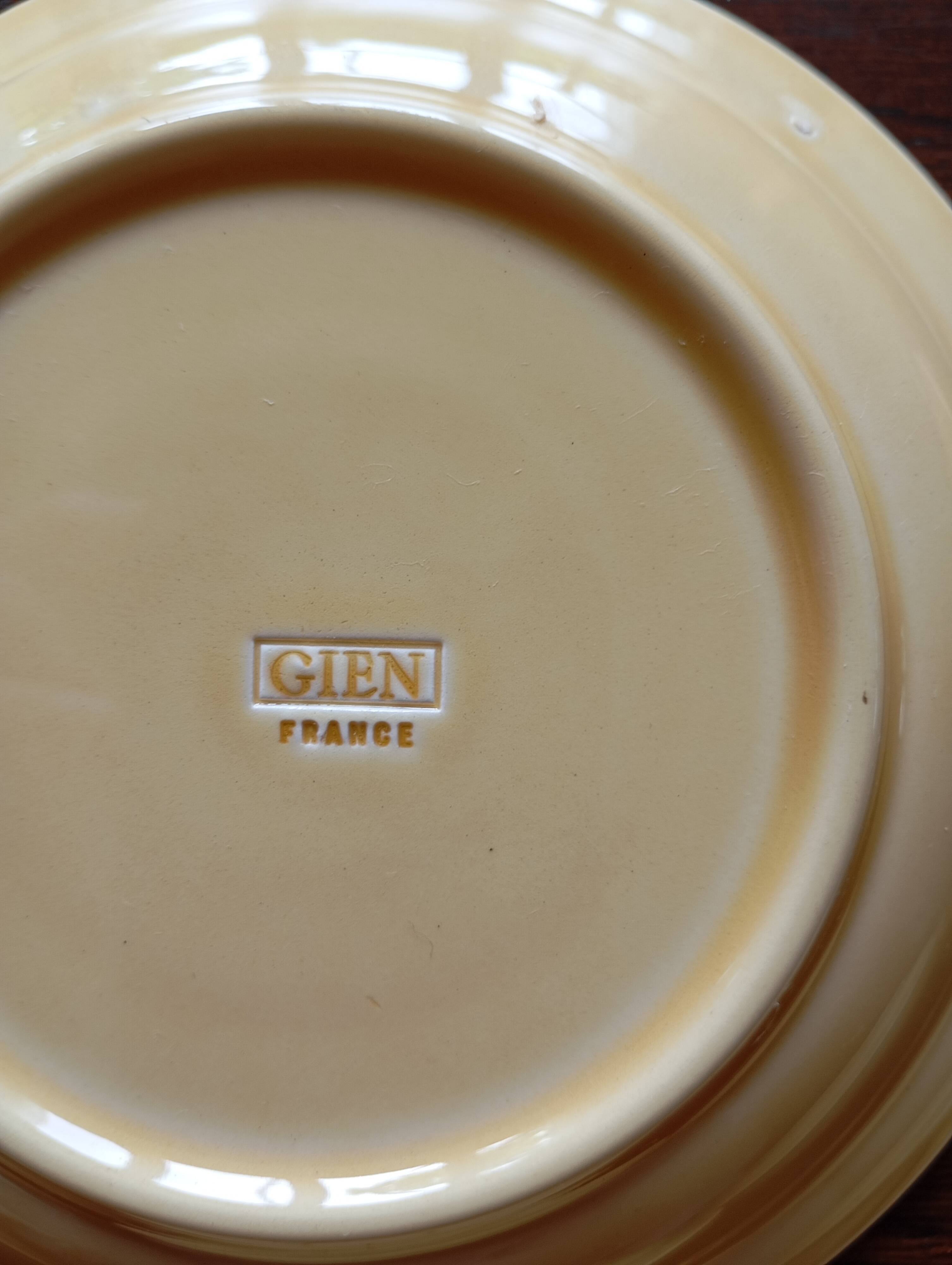 6 Gien "Sun" coffee cups