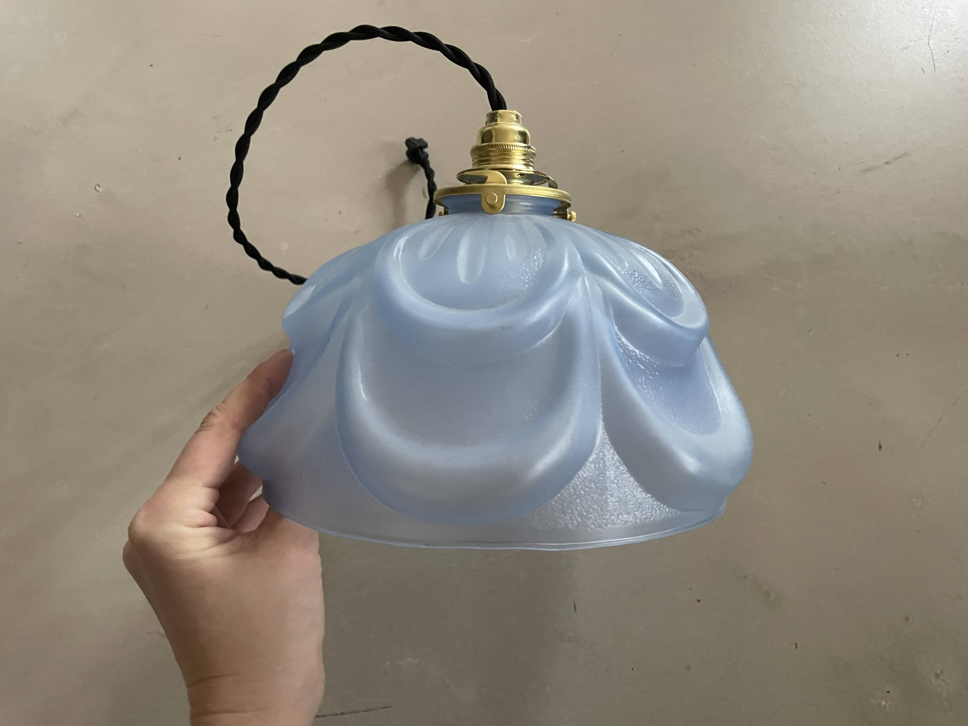 Art Deco molded glass pendant light