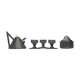 Tea set "Nefertiti" in grey and gold Matteo Thun ceramic for Memphis Milano 1981