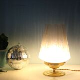 Table lamp, open corolla globe, vintage