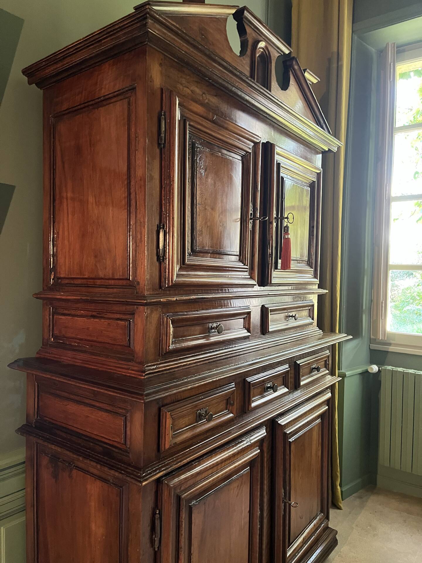 Two-body walnut buffet, High period regional.