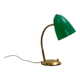 Lampe vintage verte et laiton, 1950