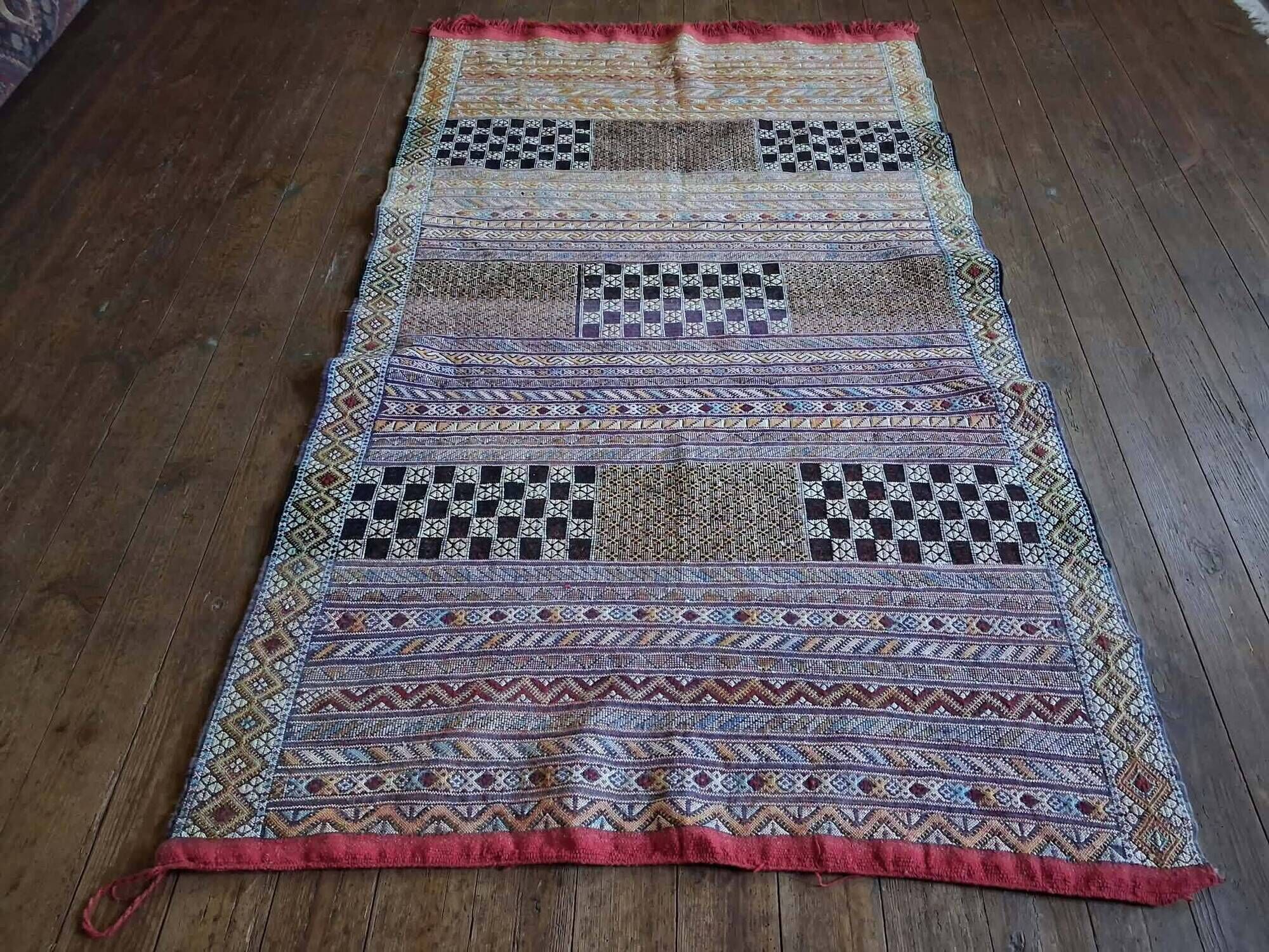Handmade Berber Kilim Zemmour 202x117cm
