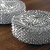 Pair of wall lamps or ceiling lamp rose in glass