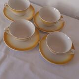 Yellow and white coffee cups