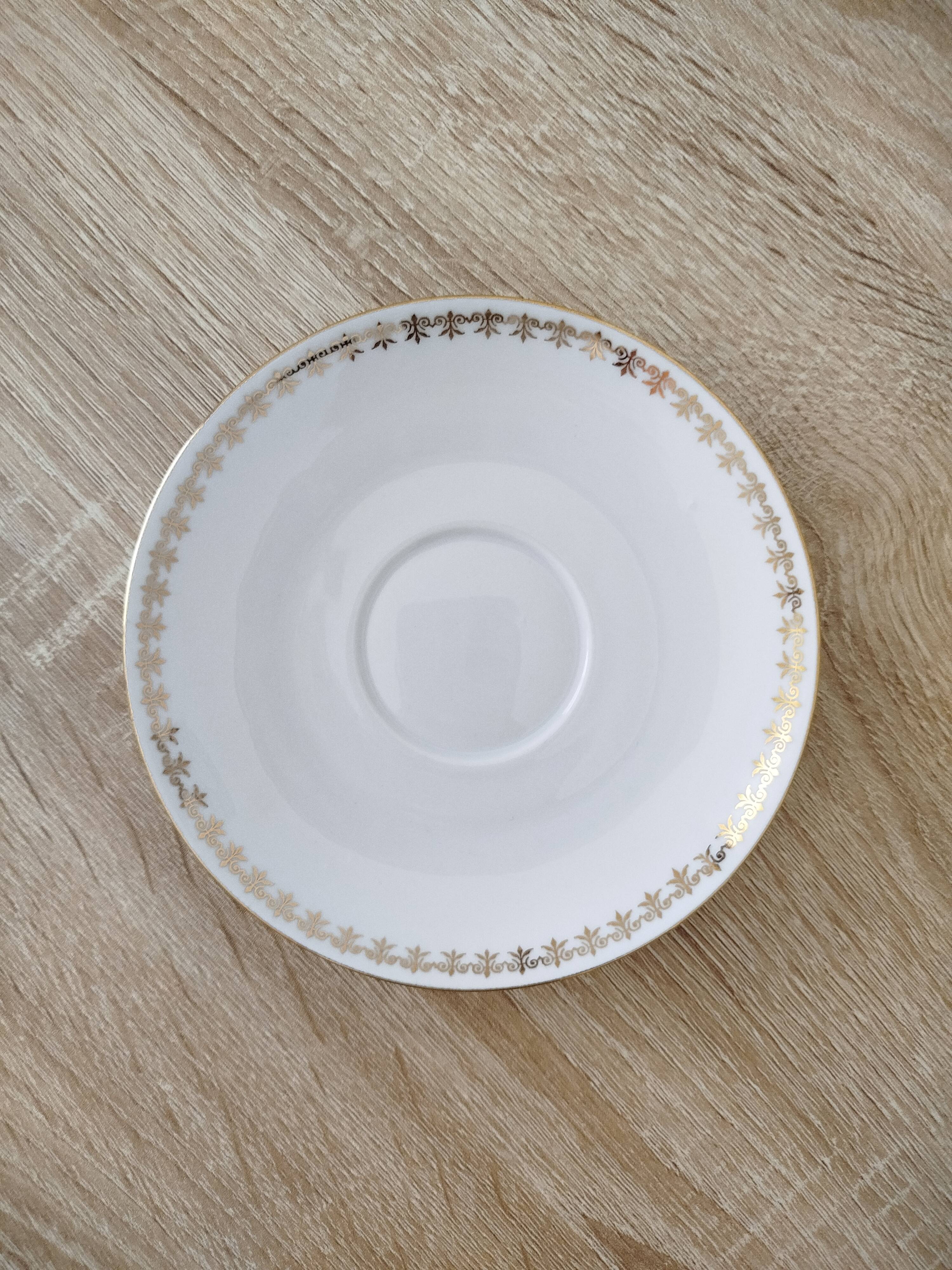 Tea/coffee service in porcelain from Foëcy - Louis Lourioux - vintage 1950s