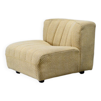 Vintage fireside chair chevron fabric Tito Agnoli X Arflex Italy 1970s