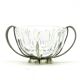Postmodernist sugar bowl, glass, silver-plated brass, HEFRA, Poland, 1970s